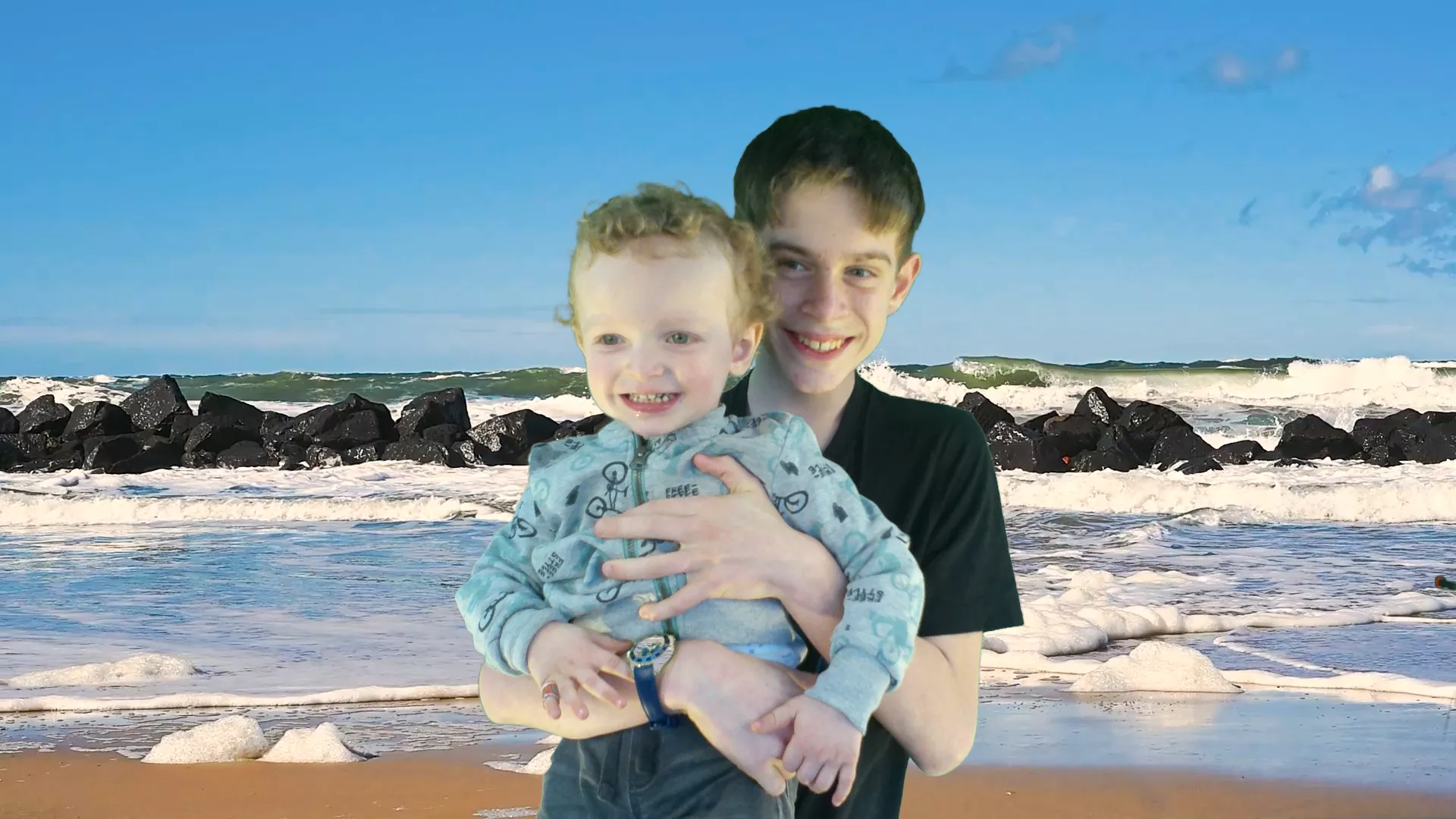 Gewerbeausstellung 5057 Reitnau - Raffi mit seinem Bruder Matteo