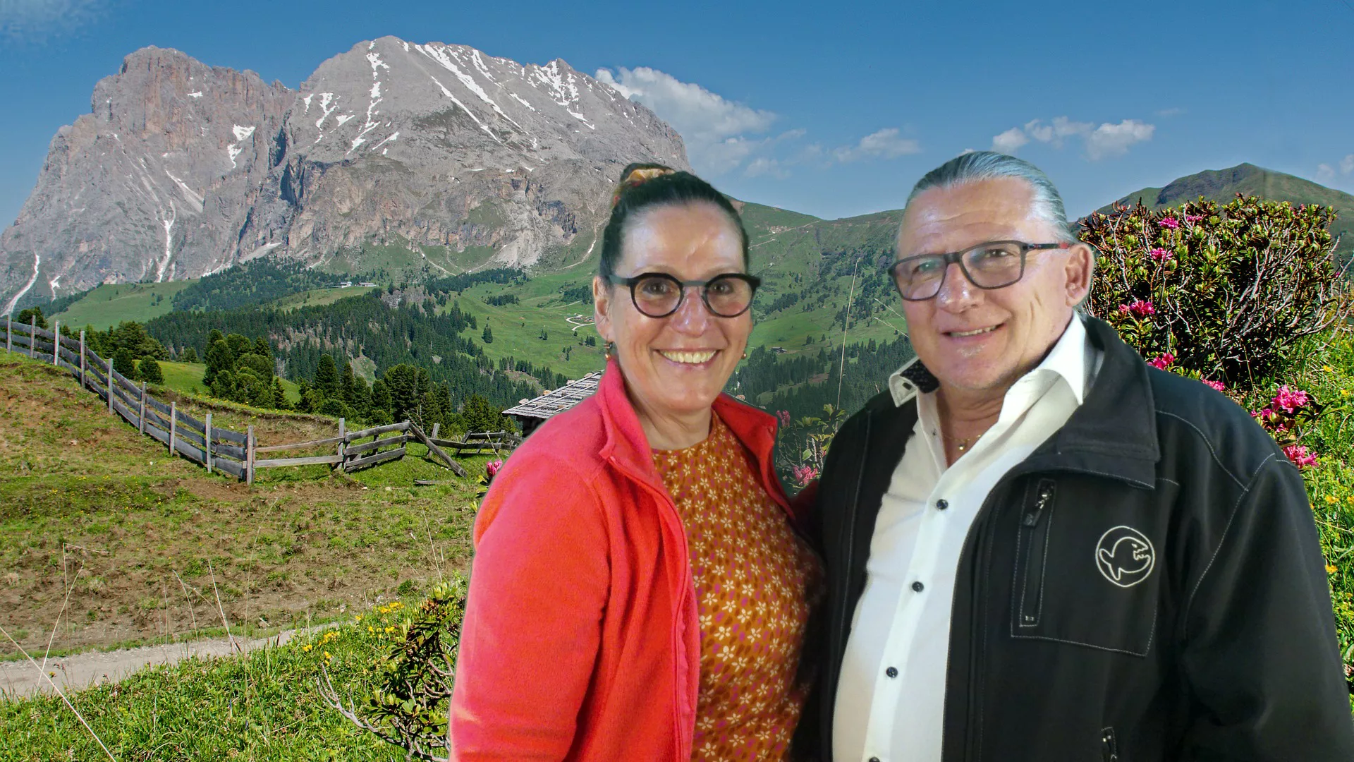 Gewerbeausstellung 5057 Reitnau - OK Präsident mit Frau in den Bergen